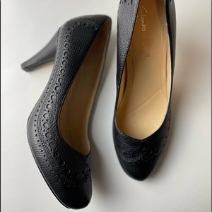 Clarks Black Leather Heels